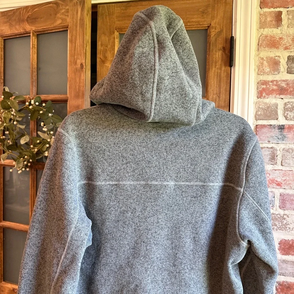 The North Face Zip Up Jacket Mens Gray Hooded Fleece Knit Gorpcore Layering L